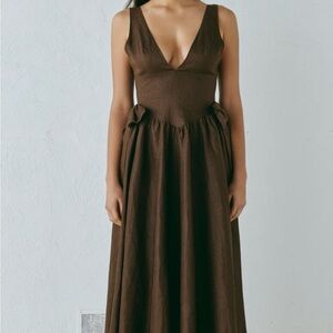 VRG GRL Daphne linen dress (brown)